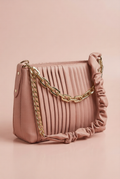Pleated Chain Shoulder Bag