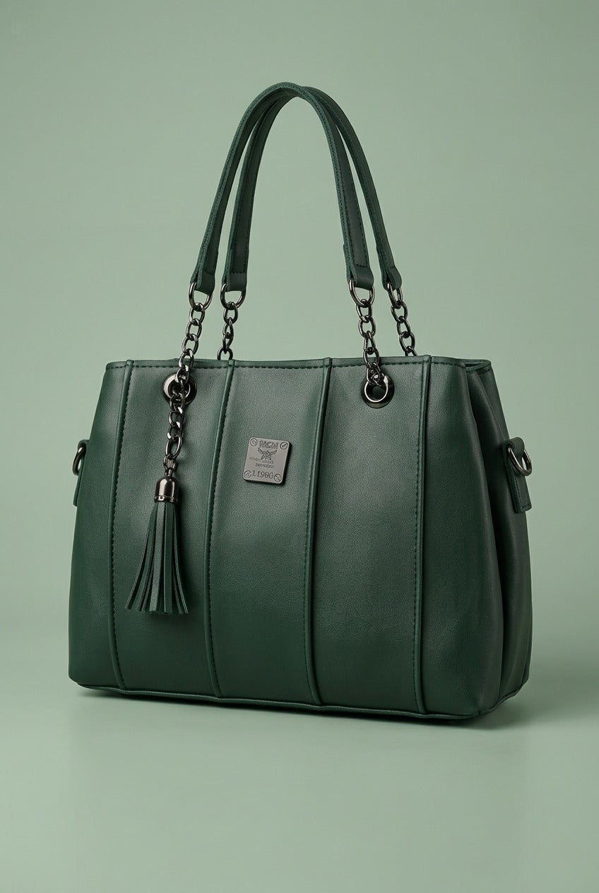 Emerald Elegance Shoulder Tote