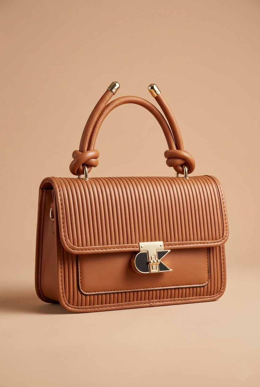 Caramel Luxe Mini Flap Bag